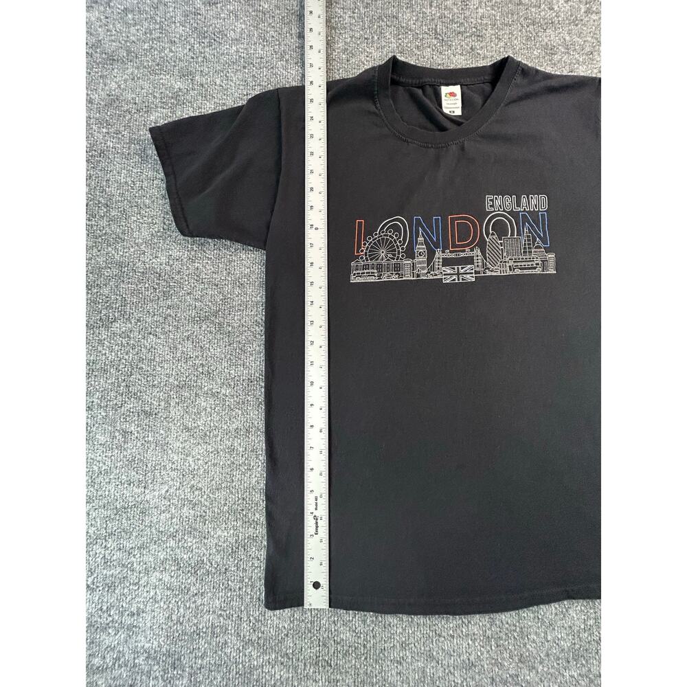 London England Skyline Graphic T Shirt Men's Black Travel Tourist Tee - Picture 4 of 5